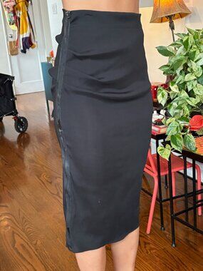 Lanvin - Black Pencil Skirt with Side Scrunch